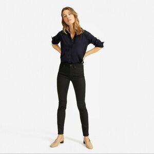 Everlane Jeans Women Size 26 Tall Faded Wash Black Denim Mid Rise Skinny Stretch